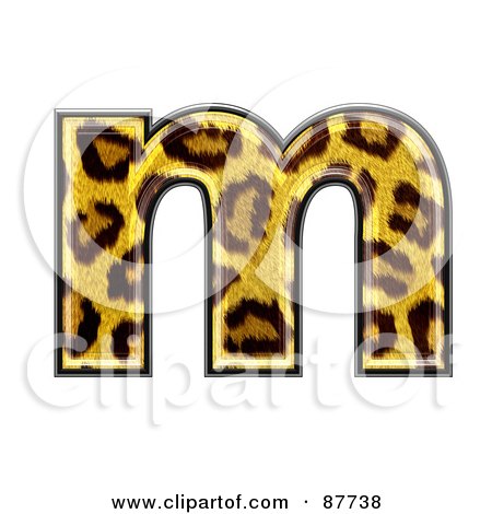 Royalty-Free (RF) Clipart Illustration of a Panther Symbol; Lowercase Letter m by chrisroll