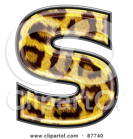 Royalty-Free (RF) Clipart Illustration of a Panther Symbol; Lowercase Letter s by chrisroll