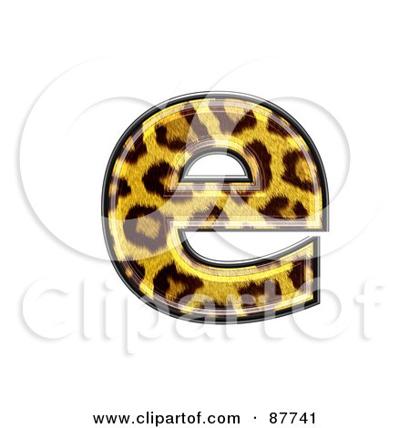 Royalty-Free (RF) Clipart Illustration of a Panther Symbol; Lowercase Letter e by chrisroll