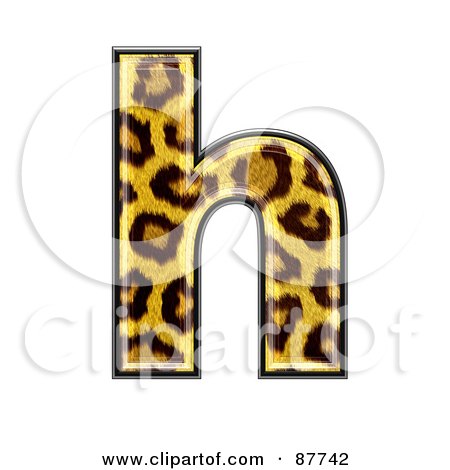 Royalty-Free (RF) Clipart Illustration of a Panther Symbol; Lowercase Letter h by chrisroll