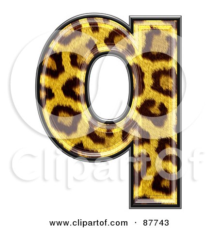 Royalty-Free (RF) Clipart Illustration of a Panther Symbol; Lowercase Letter q by chrisroll