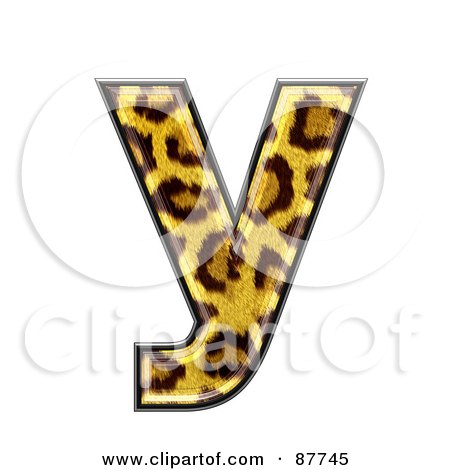 Royalty-Free (RF) Clipart Illustration of a Panther Symbol; Lowercase Letter y by chrisroll