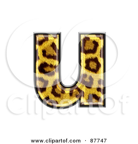 Royalty-Free (RF) Clipart Illustration of a Panther Symbol; Lowercase Letter u by chrisroll