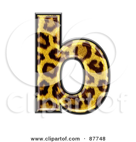 Royalty-Free (RF) Clipart Illustration of a Panther Symbol; Lowercase Letter b by chrisroll