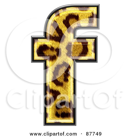 Royalty-Free (RF) Clipart Illustration of a Panther Symbol; Lowercase Letter f by chrisroll
