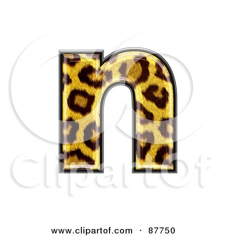 Royalty-Free (RF) Clipart Illustration of a Panther Symbol; Lowercase Letter n by chrisroll