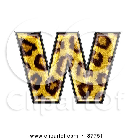 Royalty-Free (RF) Clipart Illustration of a Panther Symbol; Lowercase Letter w by chrisroll