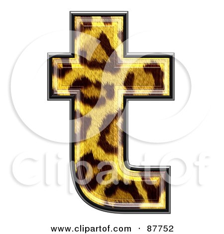 Royalty-Free (RF) Clipart Illustration of a Panther Symbol; Lowercase Letter t by chrisroll