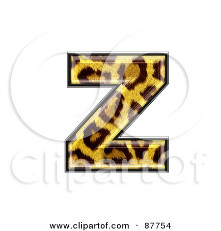 Royalty-Free (RF) Clipart Illustration of a Panther Symbol; Lowercase Letter z by chrisroll