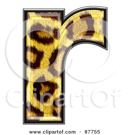 Royalty-Free (RF) Clipart Illustration of a Panther Symbol; Lowercase Letter r by chrisroll