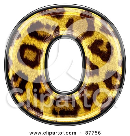 Royalty-Free (RF) Clipart Illustration of a Panther Symbol; Lowercase Letter o by chrisroll