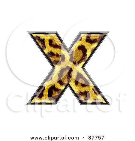 Royalty-Free (RF) Clipart Illustration of a Panther Symbol; Lowercase Letter x by chrisroll
