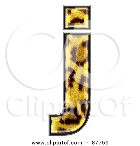 Royalty-Free (RF) Clipart Illustration of a Panther Symbol; Lowercase Letter j by chrisroll