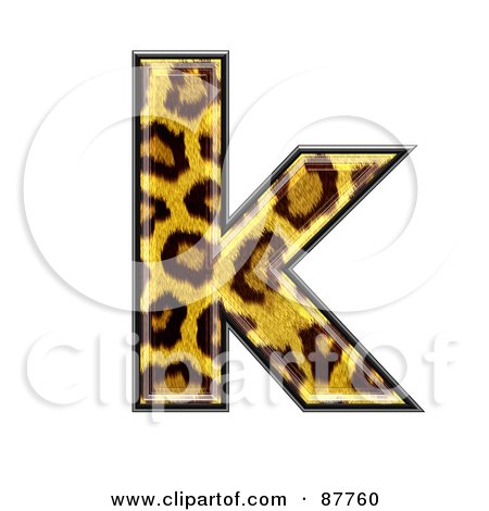 Royalty-Free (RF) Clipart Illustration of a Panther Symbol; Lowercase Letter k by chrisroll