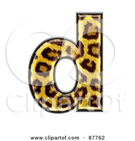 Royalty-Free (RF) Clipart Illustration of a Panther Symbol; Lowercase Letter d by chrisroll