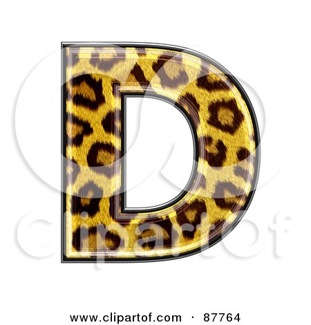 Royalty-Free (RF) Clipart Illustration of a Panther Symbol; Capital Letter D by chrisroll