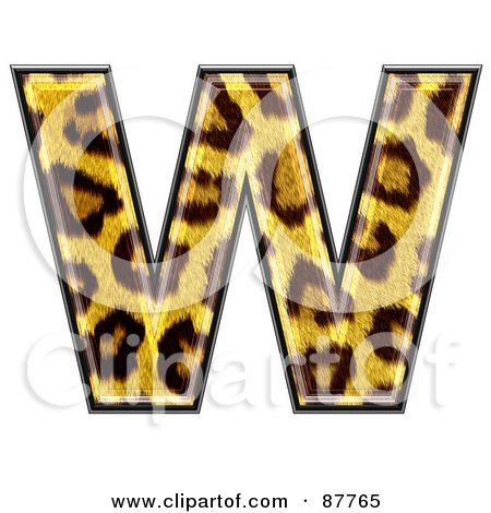 Royalty-Free (RF) Clipart Illustration of a Panther Symbol; Capital Letter W by chrisroll