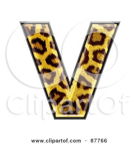 Royalty-Free (RF) Clipart Illustration of a Panther Symbol; Capital Letter V by chrisroll