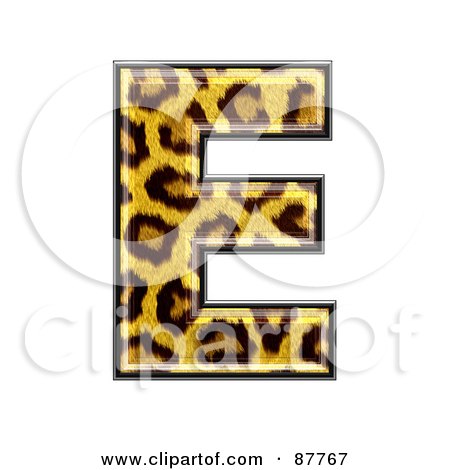 Royalty-Free (RF) Clipart Illustration of a Panther Symbol; Capital Letter E by chrisroll
