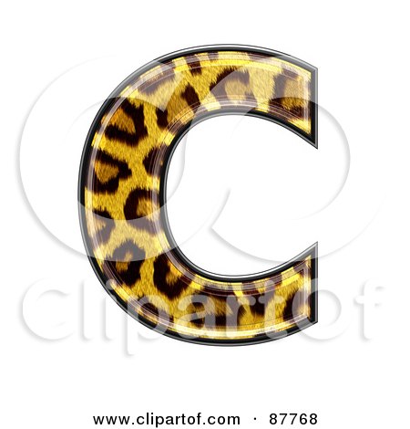 Royalty-Free (RF) Clipart Illustration of a Panther Symbol; Capital Letter C by chrisroll