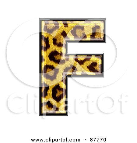Royalty-Free (RF) Clipart Illustration of a Panther Symbol; Capital Letter F by chrisroll
