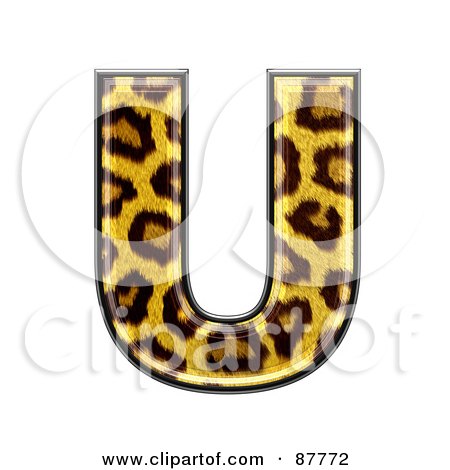 Royalty-Free (RF) Clipart Illustration of a Panther Symbol; Capital Letter U by chrisroll