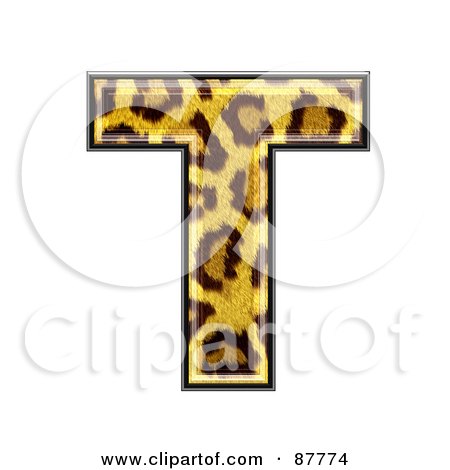 Royalty-Free (RF) Clipart Illustration of a Panther Symbol; Capital Letter T by chrisroll