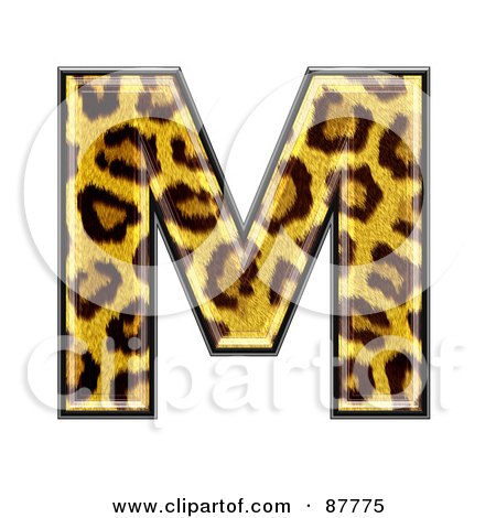 Royalty-Free (RF) Clipart Illustration of a Panther Symbol; Capital Letter M by chrisroll
