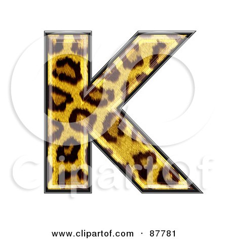 Royalty-Free (RF) Clipart Illustration of a Panther Symbol; Capital Letter K by chrisroll