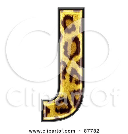 Royalty-Free (RF) Clipart Illustration of a Panther Symbol; Capital Letter J by chrisroll
