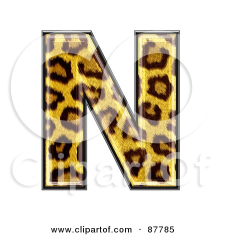 Royalty-Free (RF) Clipart Illustration of a Panther Symbol; Capital Letter N by chrisroll