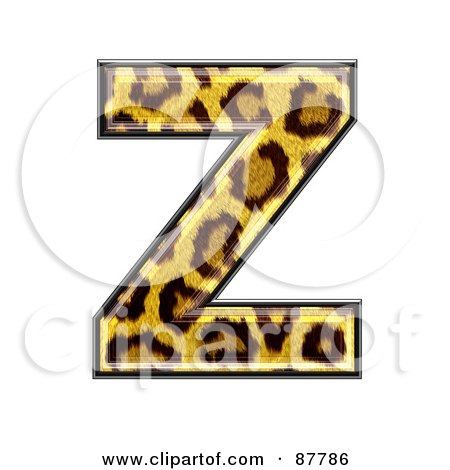 Royalty-Free (RF) Clipart Illustration of a Panther Symbol; Capital Letter Z by chrisroll