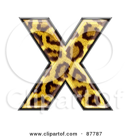 Royalty-Free (RF) Clipart Illustration of a Panther Symbol; Capital Letter X by chrisroll