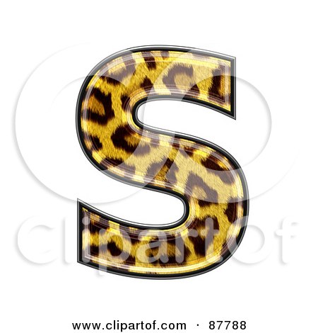 Royalty-Free (RF) Clipart Illustration of a Panther Symbol; Capital Letter S by chrisroll