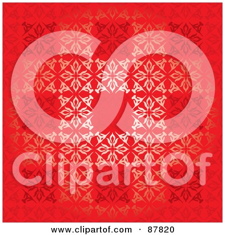 Royalty-Free (RF) Clipart Illustration of a Seamless Background Of Floral Squares On Red by michaeltravers