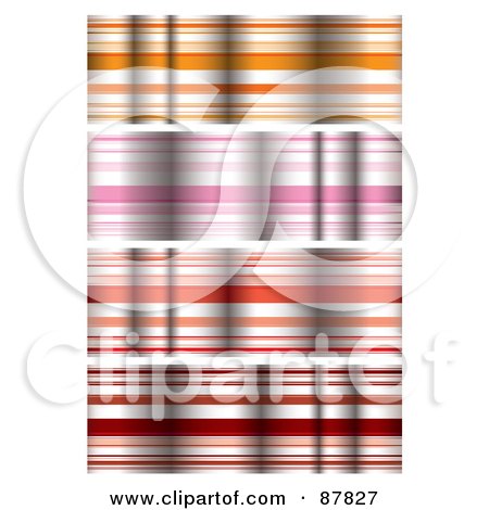 Royalty-Free (RF) Clipart Illustration of a Digital Collage Of Colorful Rippled Ribbon Borders by michaeltravers