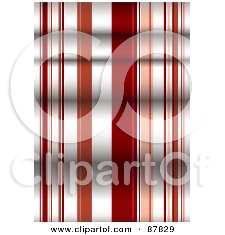 Royalty-Free (RF) Clipart Illustration of a Seamless Red And Tan Stripe Background With A Fold Shadow by michaeltravers