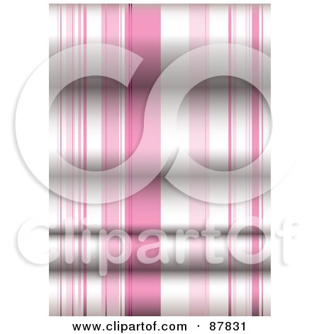 Royalty-Free (RF) Clipart Illustration of a Seamless Pink Stripe Background With A Fold Shadow by michaeltravers