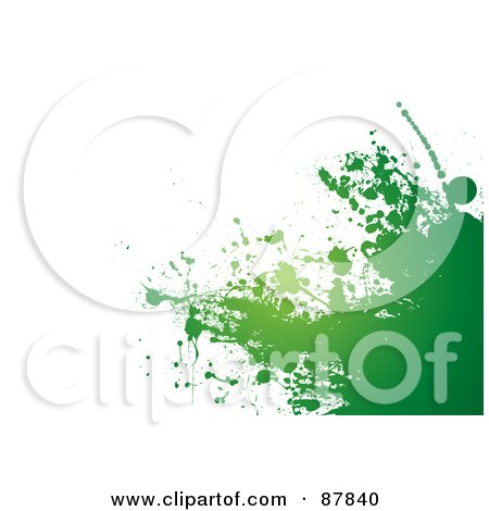 Royalty-Free (RF) Clipart Illustration of a Green Grunge Splatter Over White by michaeltravers