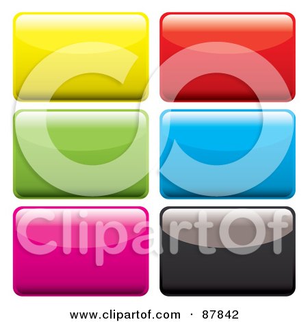 Royalty-Free (RF) Clipart Illustration of a Digital Collage Of Colorful Shiny Rectangular App Buttons On White by michaeltravers