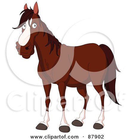 Royalty-Free (RF) Clipart Illustration of a Handsome Brown And White Horse by yayayoyo