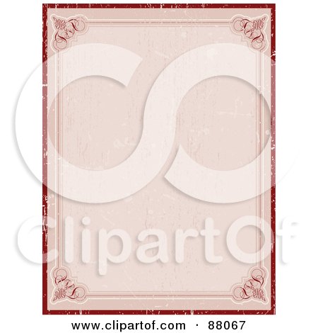 Royalty-Free (RF) Clipart Illustration of a Blank Red Certificate by KJ Pargeter