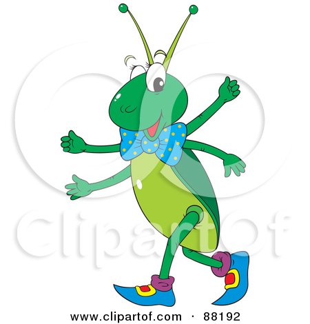 Royalty-Free (RF) Clipart Illustration of a Cute Four Armed Cricket Walking In Boots by Alex Bannykh