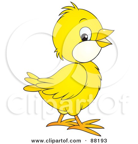 Royalty-Free (RF) Clipart Illustration of a Cute Yellow Chick With White Cheeks by Alex Bannykh