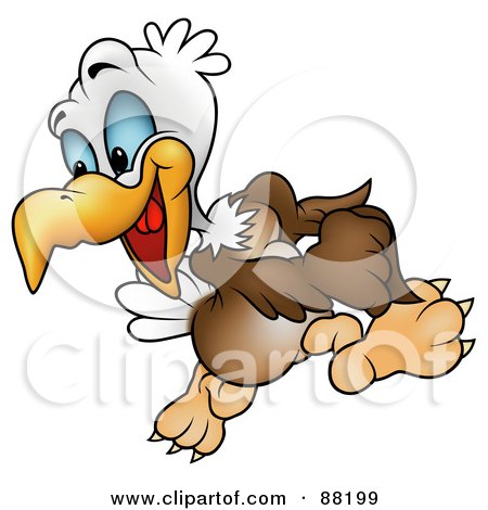 Royalty-Free (RF) Clipart Illustration of a Bald Eagle Looking Back And Walking by dero