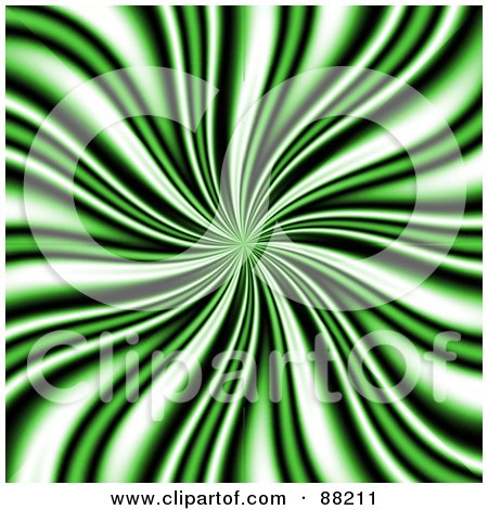 Royalty-Free (RF) Clipart Illustration of a Green, White And Black Swirly Vortex Background by Arena Creative