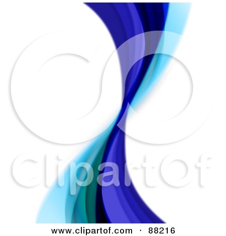 Royalty-Free (RF) Clipart Illustration of a Blue Swoosh Background Template - Version 2 by Arena Creative