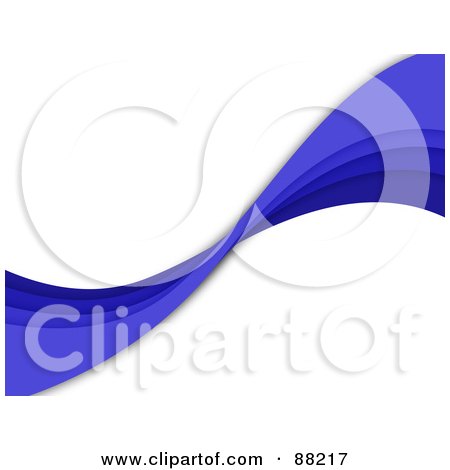 Royalty-Free (RF) Clipart Illustration of a Blue Swoosh Background Template - Version 3 by Arena Creative