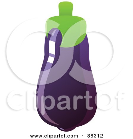 Royalty-Free (RF) Clipart Illustration of a Shiny Purple Eggplant by Tonis Pan