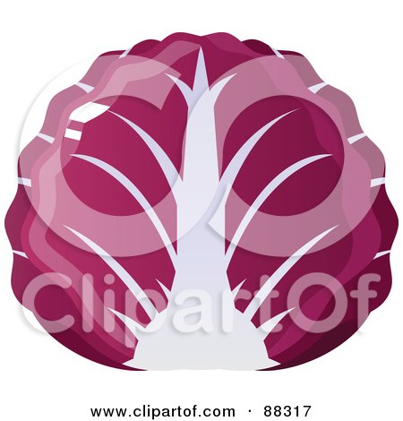Royalty-Free (RF) Clipart Illustration of a Head of Red Cabbage by Tonis Pan
